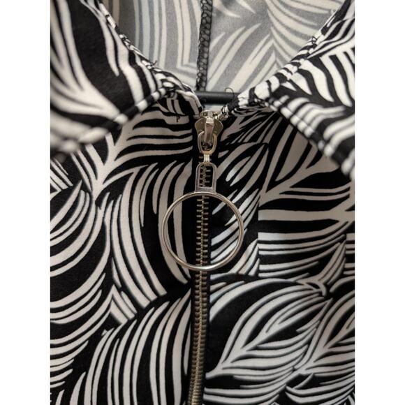 Ava & Grace Sleeveless Black & White Palm Print Tunic Dress Women's Size 1X - Picture 2 of 7